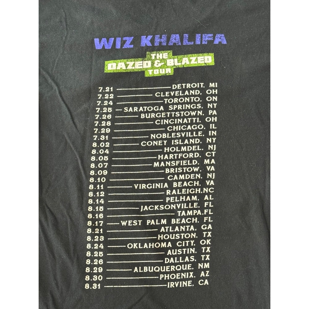 Wiz Khalifa Dazed & Blazed T-Shirt 2018 Hip Hop Tour Double Sided Medium Purple - Picture 9 of 11